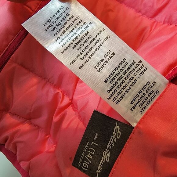 Eddie Bauer Girls Puffer Jacket Coar Pink Ombre Size L - Picture 4 of 5